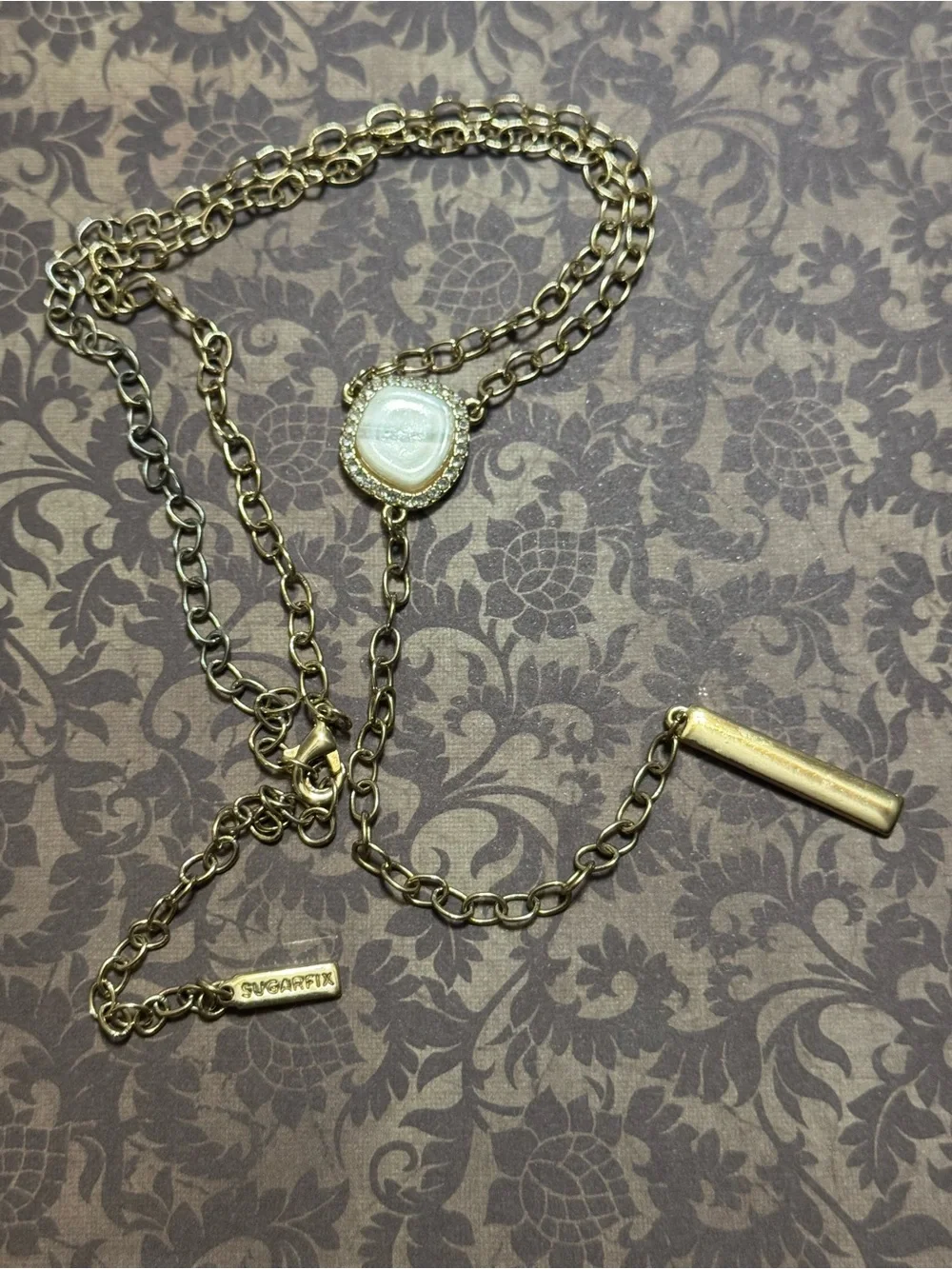 SUGARFIX GOLD TONE LARIAT NECKLACE